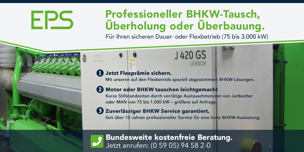 Biogas BHKW Tausch, BHKW Service und Flexibilisierung